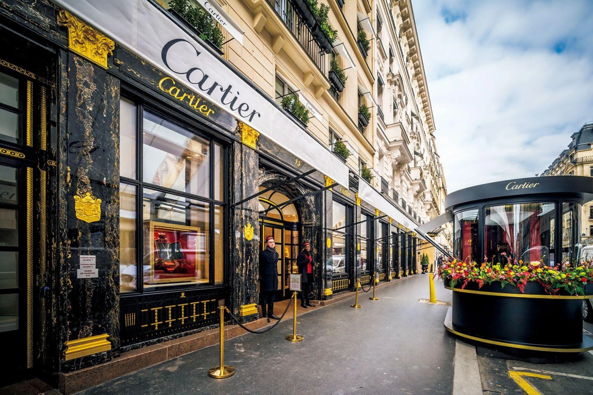 The Cartier flagship on Rue de la Paix, Paris, seen from the street