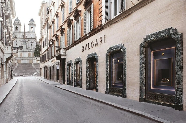 The Bulgari flagship boutique on Via dei Condotti in Rome
