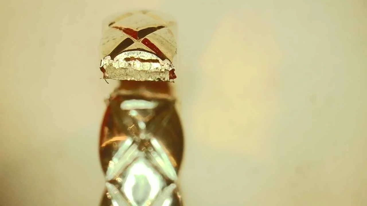 Cross-section of a counterfeit Chanel Coco Crush Mini ring, second angle