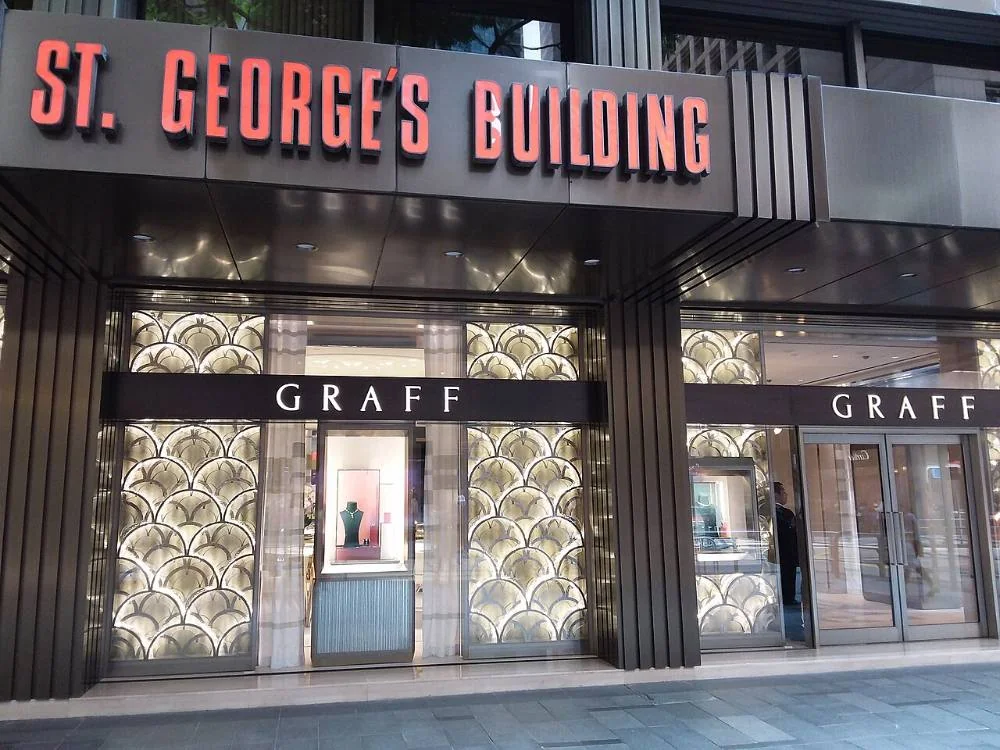 Graff boutique storefront, St. George's Building, Central, Hong Kong