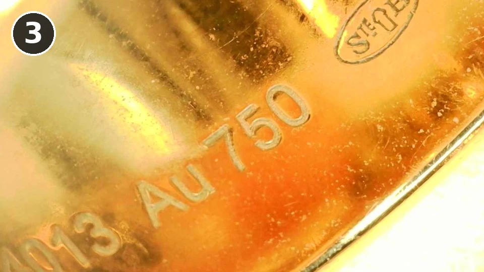 Genuine Boucheron Quatre ring, numbered 3: the end of the serial number followed by Au750