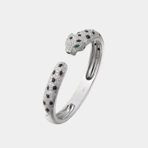 Cartier Panthère bangle set with diamonds and onyx