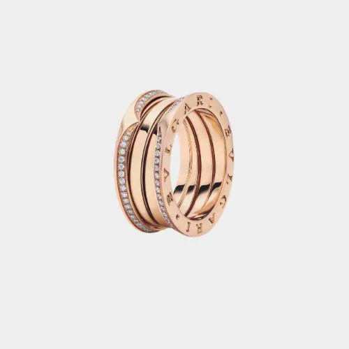 Bulgari B.zero1 ring in rose gold set with diamonds