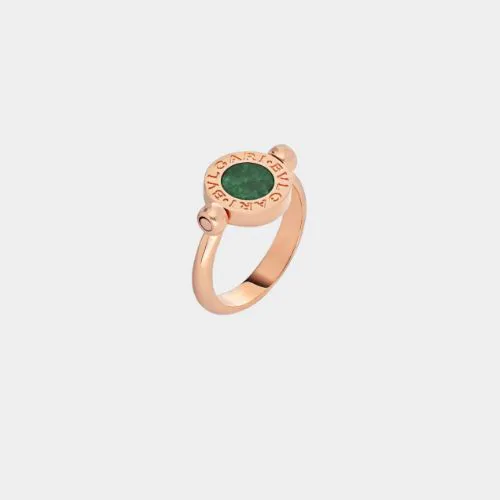 Bulgari Bvlgari Bvlgari ring in rose gold with a green gemstone