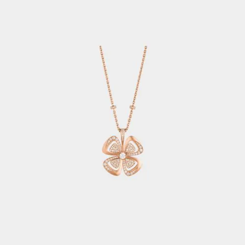 Bulgari Fiorever necklace in rose gold set with diamonds
