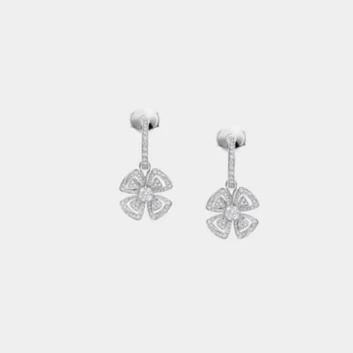 Bulgari Fiorever earrings in white gold set with diamonds