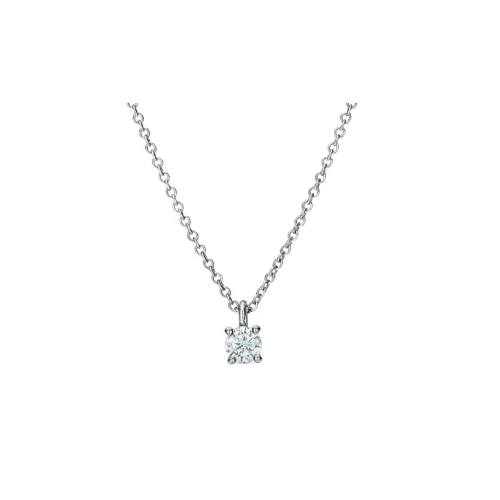 Tiffany Setting diamond solitaire pendant on a platinum chain