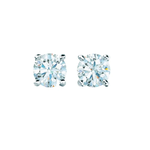 Tiffany Setting diamond solitaire stud earrings in platinum