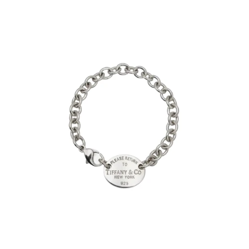 Return to Tiffany sterling silver oval tag bracelet