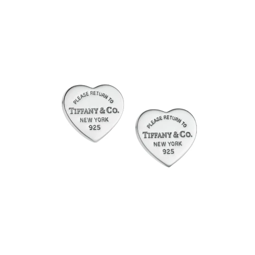 Return to Tiffany sterling silver mini dog tag earrings