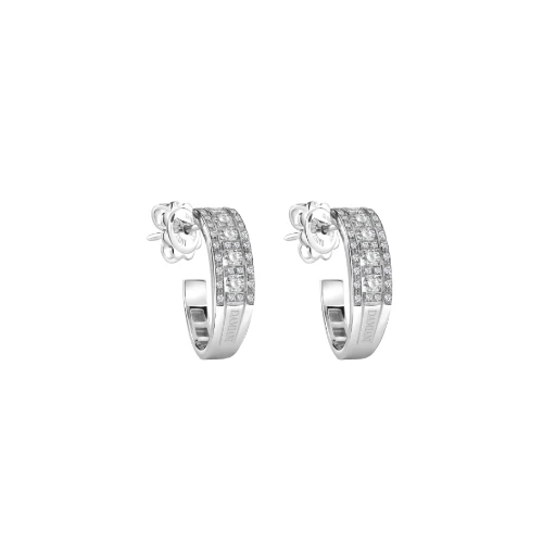 Damiani Belle Époque hoop earrings in white gold with diamonds